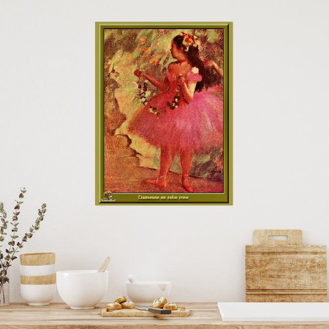 Degas - dansare i Rosa Dress Poster (Kök)