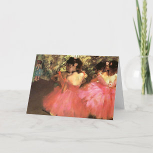Degas dansare i rosa hälsningkort kort