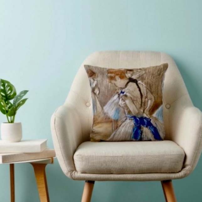 Degas Dansare Med Blått Band Kudde (Skapare uppladdad)