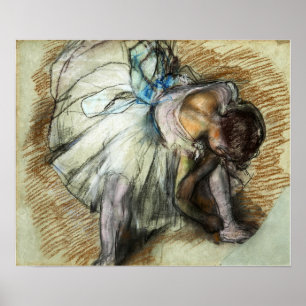 Degas - dansare som justerar skon poster