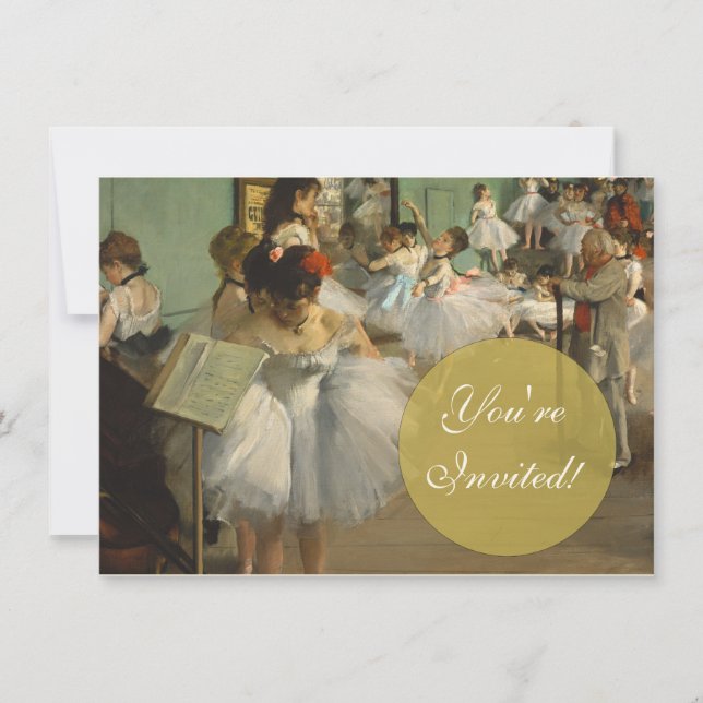 Degas dansteknik klass balettdansare ballerina kon inbjudningar (Framsida)
