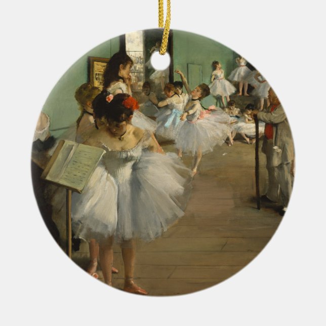 Degas dansteknik klass balettdansare ballerina kon julgransprydnad keramik (Framsidan)