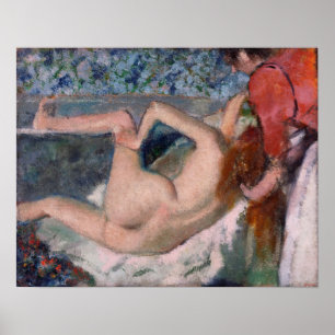 Degas - efter badplatsen poster
