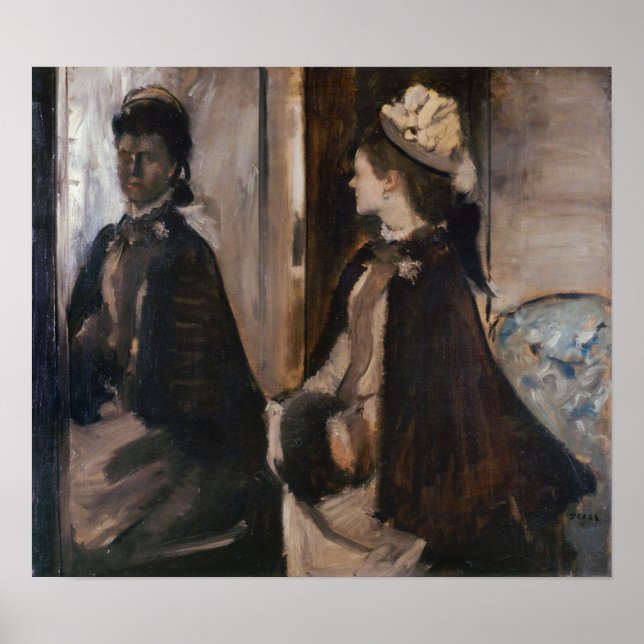 Degas - Fru Jeantaud i spegeln Poster (Framsidan)