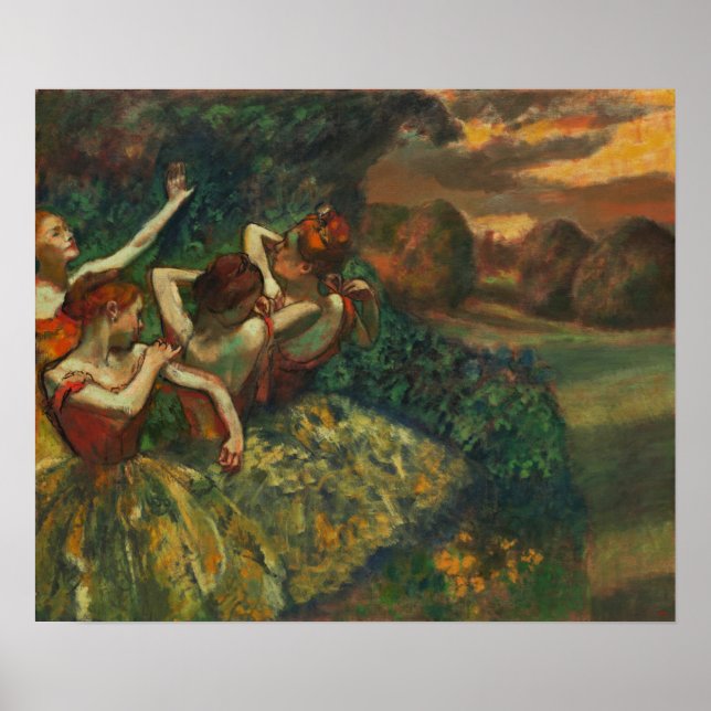 Degas - fyra dansare poster (Framsidan)