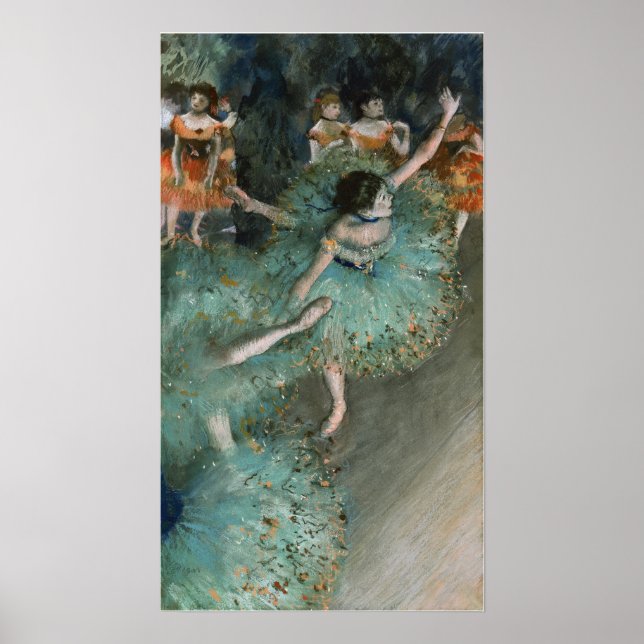 Degas - Grön dansare Poster (Framsidan)