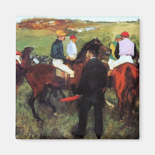 Degas - Hästar - Impressionistisk målning Magnet (Framsidan)