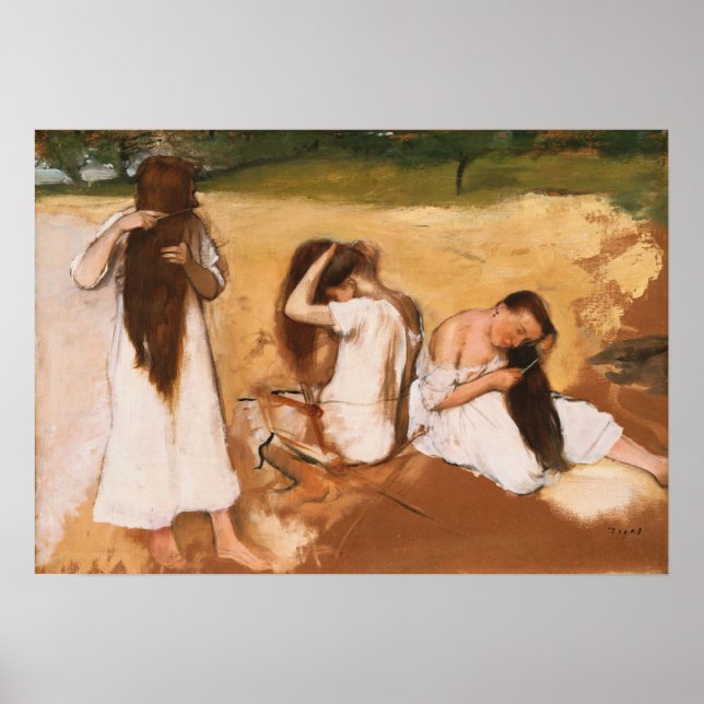 Degas - kvinnor kommer i håret poster (Framsidan)