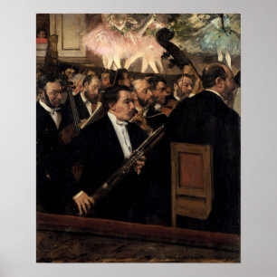 Degas - Orkestern vid opera Poster