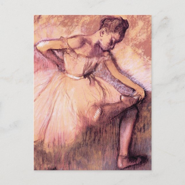 Degas Rosa Ballerina vycard Vykort (Framsida)