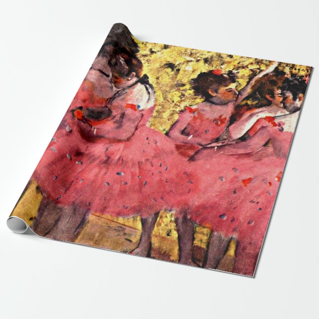 Degas - Rosa Dancers, bra konsmålning Presentpapper (Utrullad)