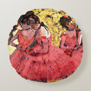 Degas - Rosa Dancers Rund Kudde