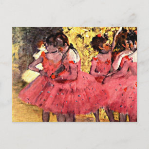 Degas - Rosa Dancers Vykort