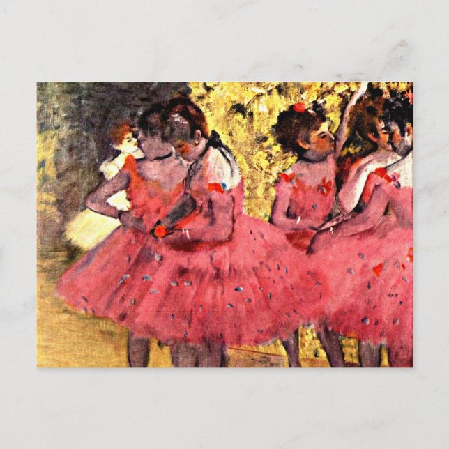 Degas - Rosa Dancers Vykort (Framsida)
