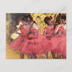 Degas - Rosa Dancers Vykort