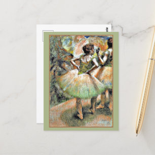 Degas - Rosa och Grönt för dansare Vykort