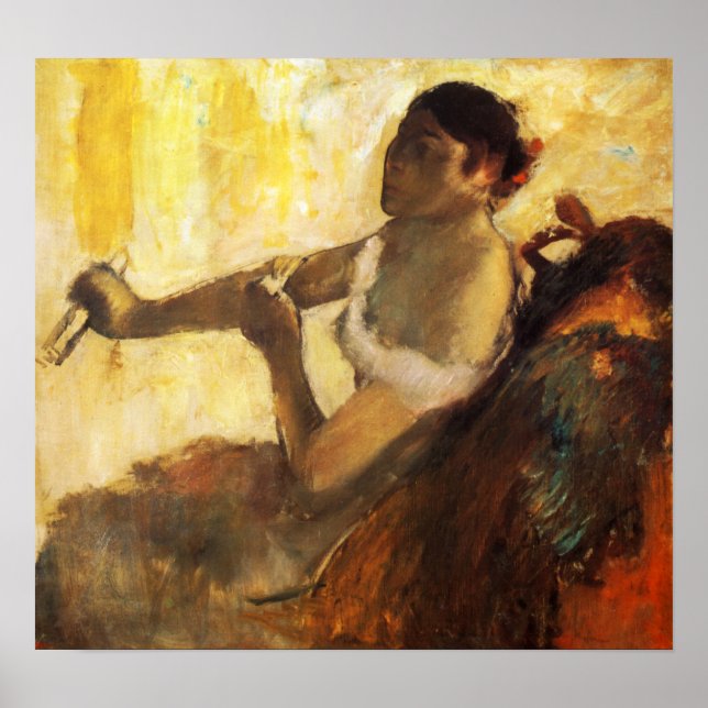 Degas - Seated Woman Pulling Her Glove 1890 Poster (Framsidan)