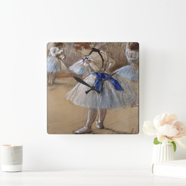 Degas Study of a Dancer Fyrkantig Klocka (Hem)