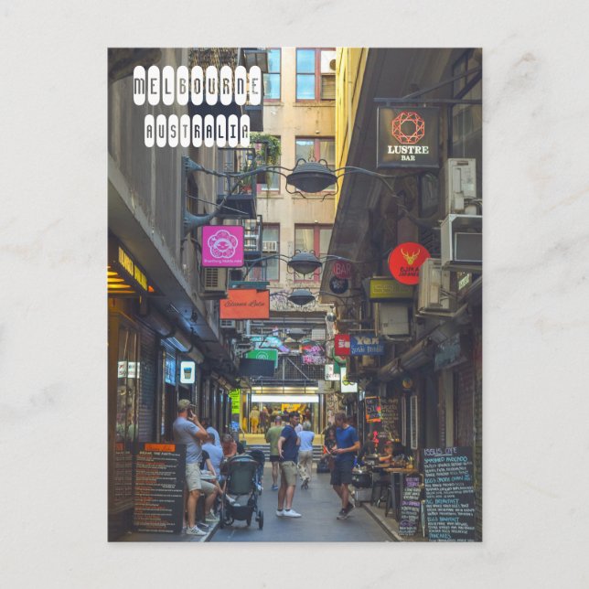 Degraves Street i Melbourne Vykort (Framsida)
