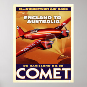 deHavelland DH88 Comet Luft Racer Poster