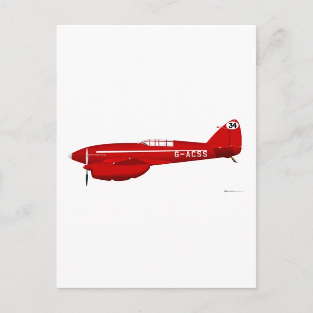 DeHavilland DH-88 Comet Vykort (Framsida)