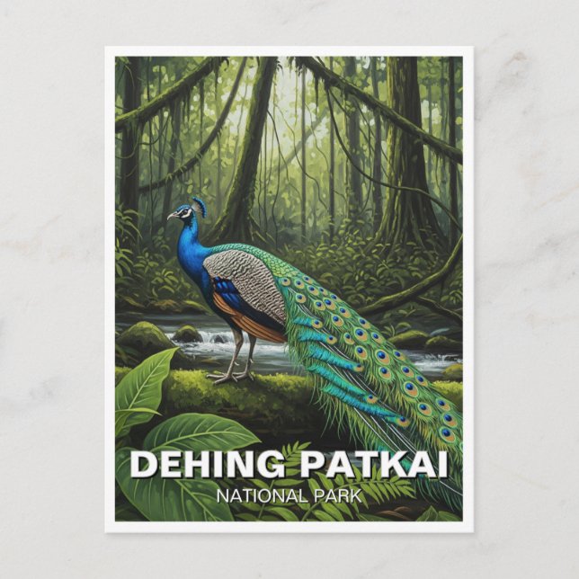 Dehing Patkai nationalpark India Travel Vykort (Framsida)