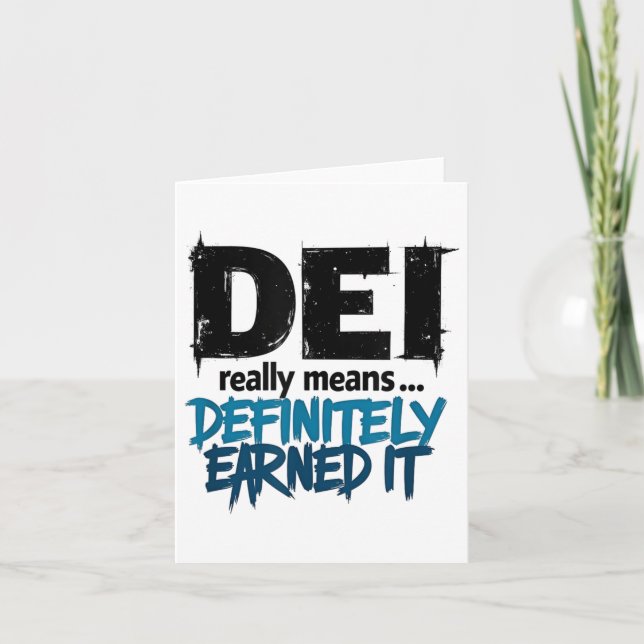 Dei Definitely Earned It Motivational  Kort (Framsida)