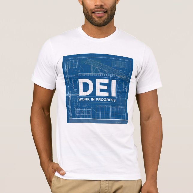 DEI Work Blueprint Technical Teckning T-Shirt (Framsida)