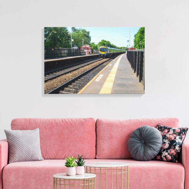 Deighton järnvägsstation, Huddersfield Canvastryck (Insitu (Vardagsrum))