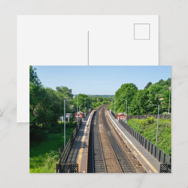 Deighton järnvägsstation, Huddersfield Vykort (Fram/baksida)