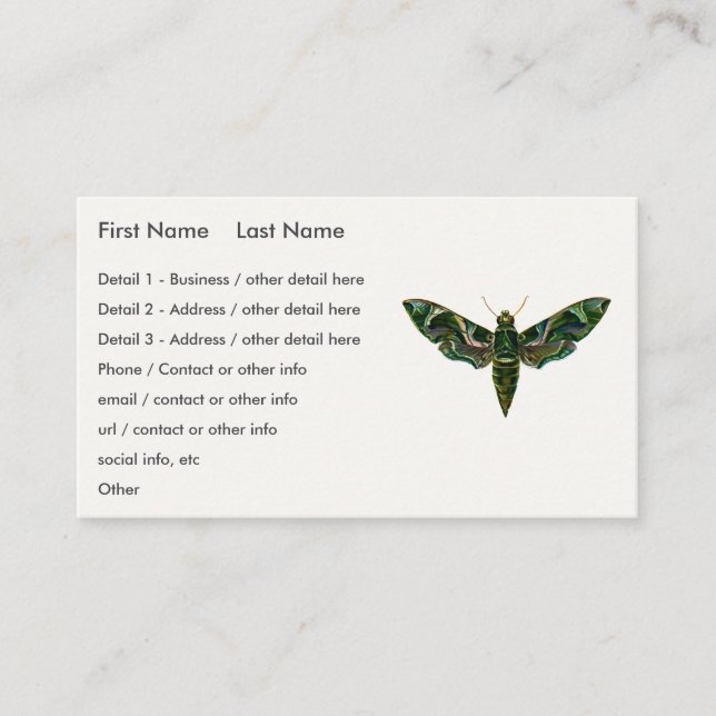 Deilephila Nerii - Oleander Hawk-Moth Visitkort (Framsida)