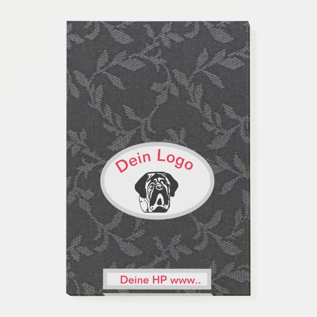  Dein Bild Mastiff Bulldog Logo Klebezettel Post-it Block (Framsida)