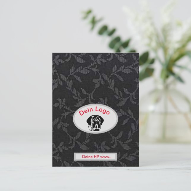  Dein Bild Mastiff Bulldog Logo Postkarte Vykort (Stående Fram)