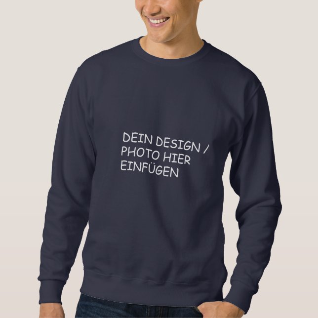 DEIN DESIGN / FOTO Herren Sweatshirt Pullover blau (Framsida)