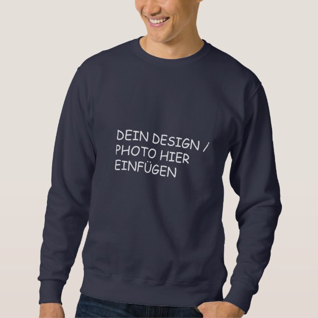 DEIN DESIGN / FOTO Herren Sweatshirt Pullover blau (Framsida)