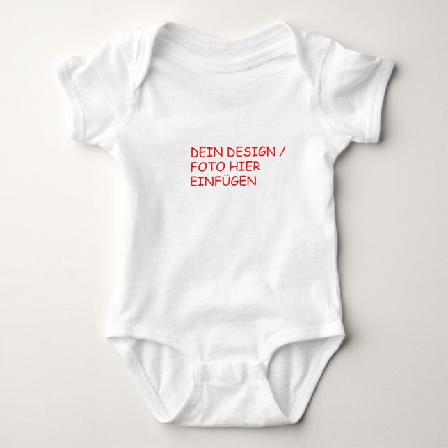 DEIN DESIGN/TEXT/FOTO Baby Strampler Babybodies T Shirt (Framsida)