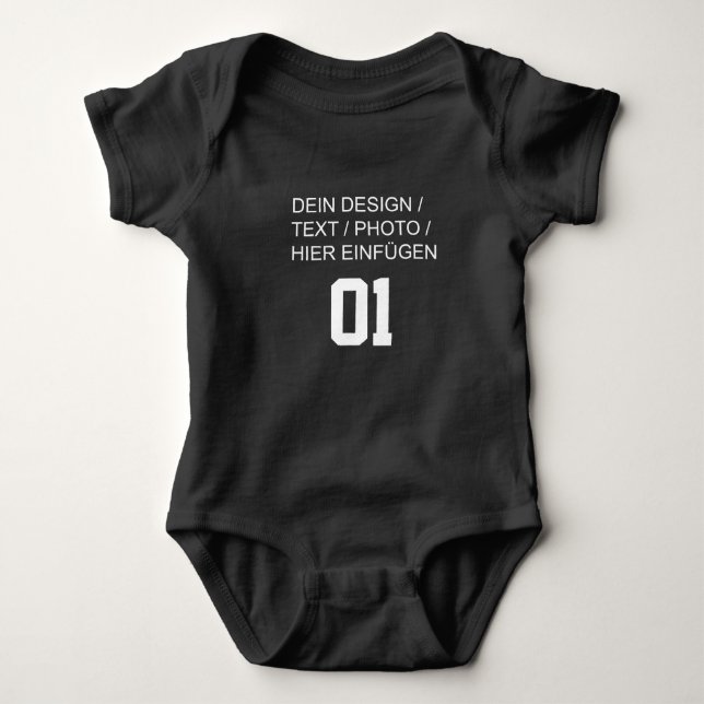 DEIN DESIGN/TEXT/FOTO Football Jersey Babybodies T Shirt (Framsida)