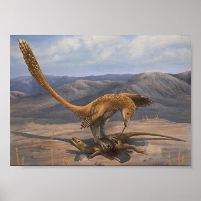 Deinonychus Ber utskrift av fasthållningsanordning Poster (Framsidan)