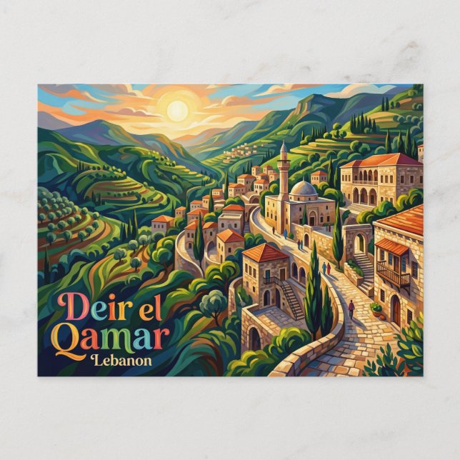Deir el Qamar Libanon Vykort (Framsida)