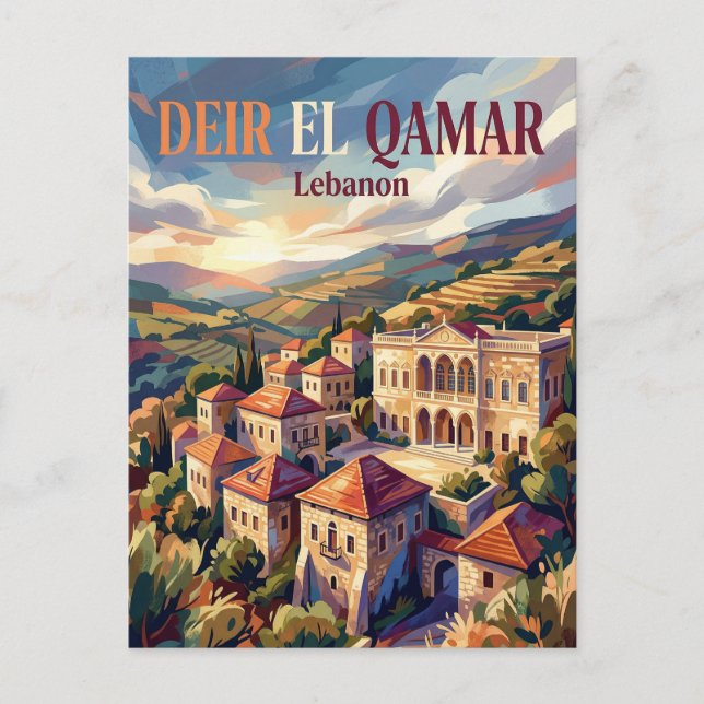Deir el Qamar Libanon Vykort (Framsida)