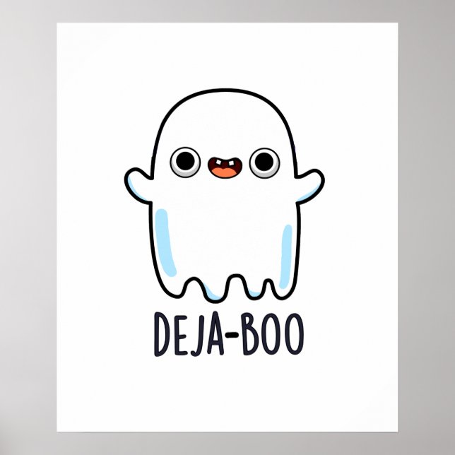 Deja Boo Cute Halloween Ghost Pun Poster (Framsidan)