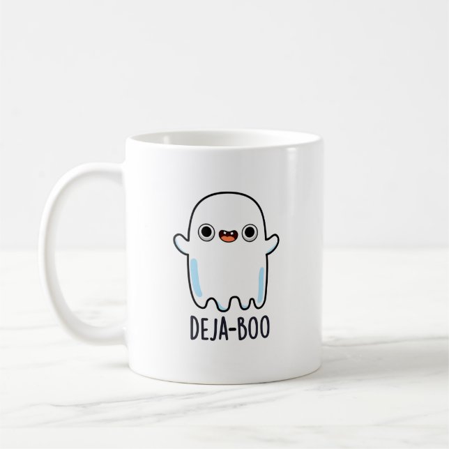 Deja Boo Funny Ghost Pun Kaffemugg (Vänster)