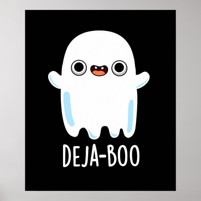 Deja Boo Funny Ghost Pun Mörk BG Poster (Framsidan)