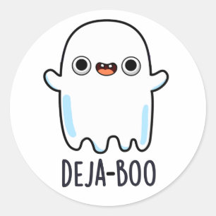 Deja Boo Funny Ghost Pun Runt Klistermärke