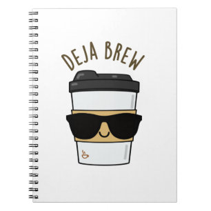 Deja Brew Rolig Kaffe Puns Anteckningsbok
