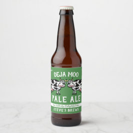 Deja Moo Funny Cow Ölflaska Etikett