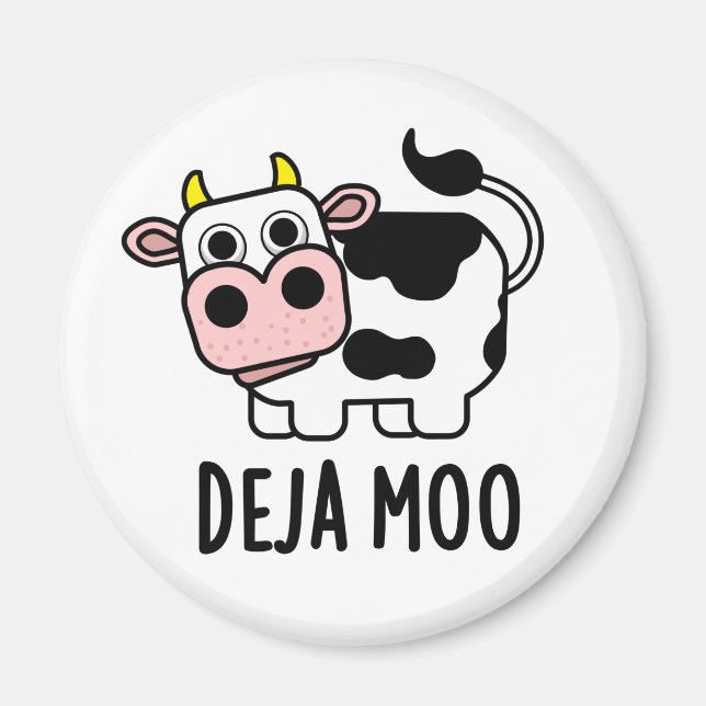 Deja Moo Funny Cow Pun Magnet (Framsidan)