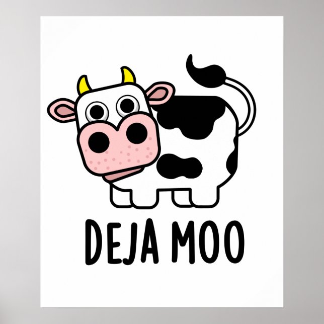 Deja Moo Funny Cow Pun Poster (Framsidan)