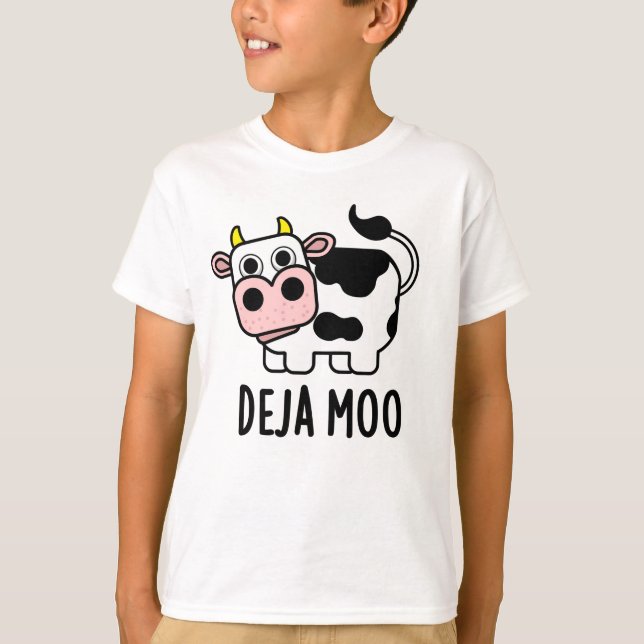 Deja Moo Funny Cow Pun T Shirt (Framsida)