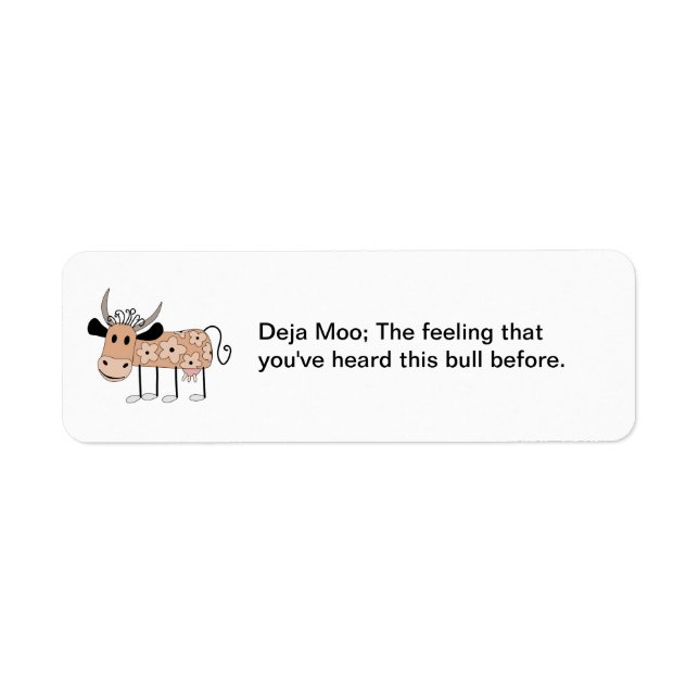 Deja Moo Returadress Etikett (Framsidan)
